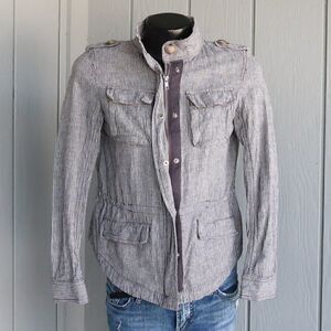 LOFT Denim Pin Stripe Conductor Jacket